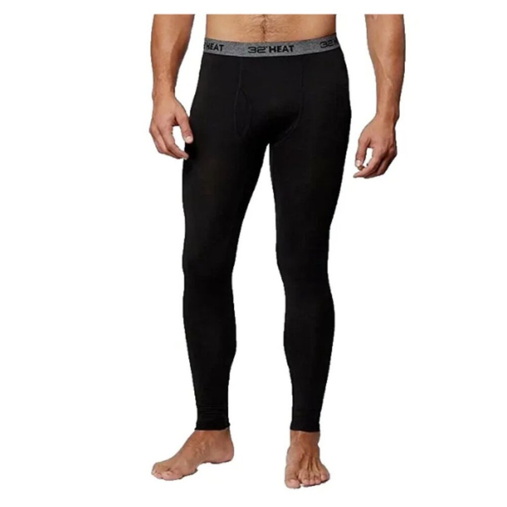 32 Degrees Mens Heat Performance Thermal Base layer Leggings (BLACK XL ) NWT